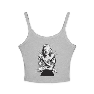 Stay Wild Marilyn Monroe Spaghetti Strap Tank Top – Trendy Women's Apparel for Summer & Festivals - Riff Raff Wear