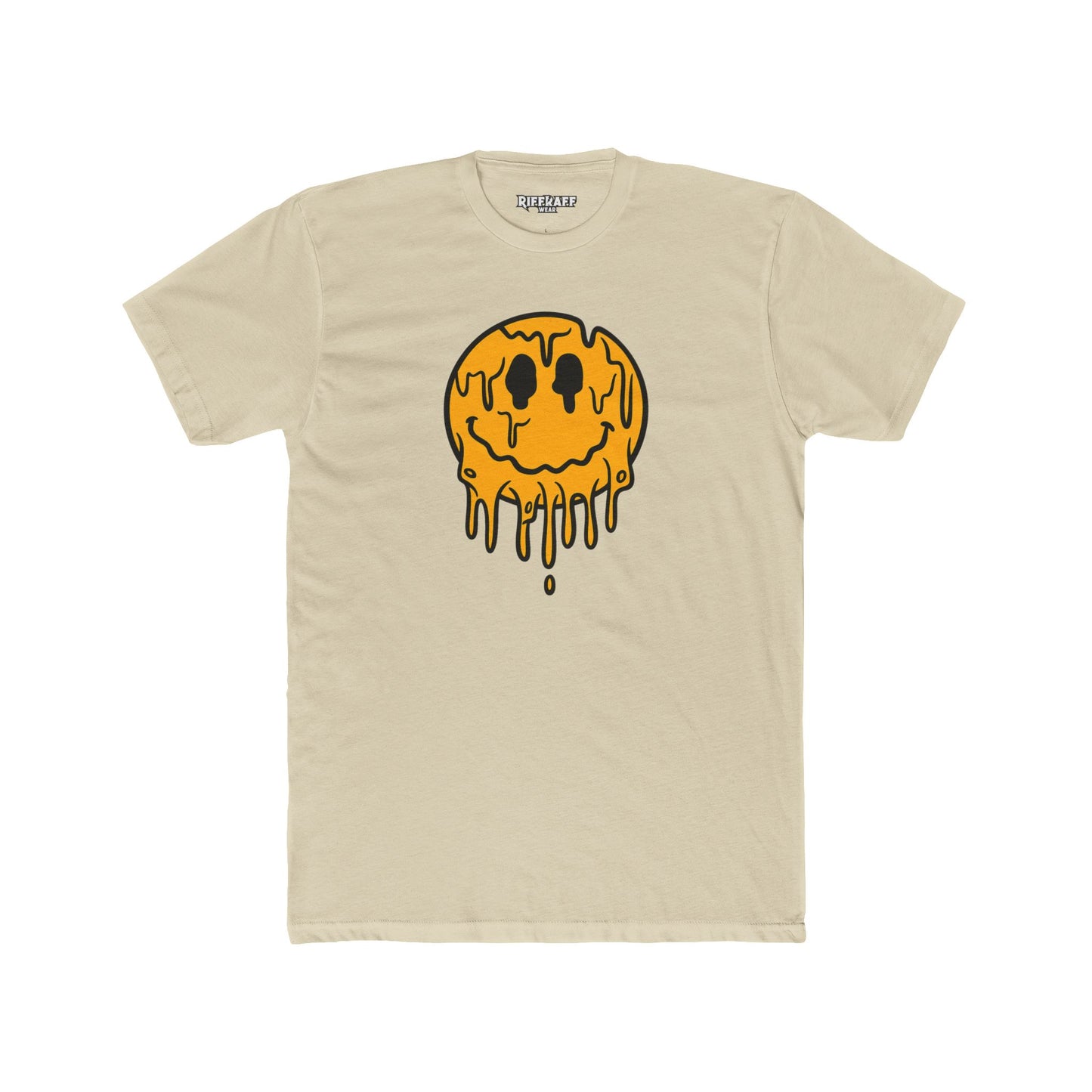 Drippy Smiley Face Tee - Unisex Cotton Crew Tee for Fun, Casual Wear, Trendy Outfit, Unique Gift, Festival Apparel, Streetwear - Riff Raff Wear