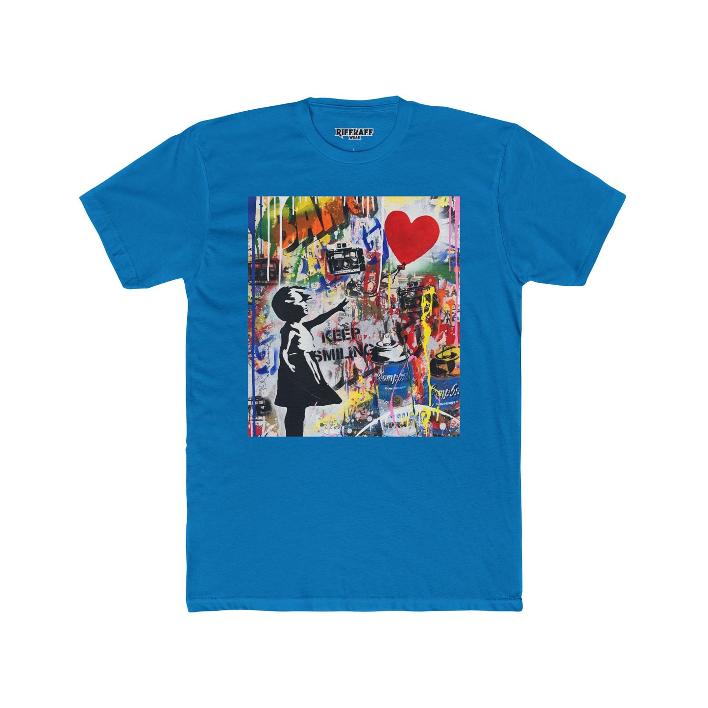 Streetwear - Graffiti Art Keep Smiling -Unisex Cotton Crew Tee - Riff Raff Wear