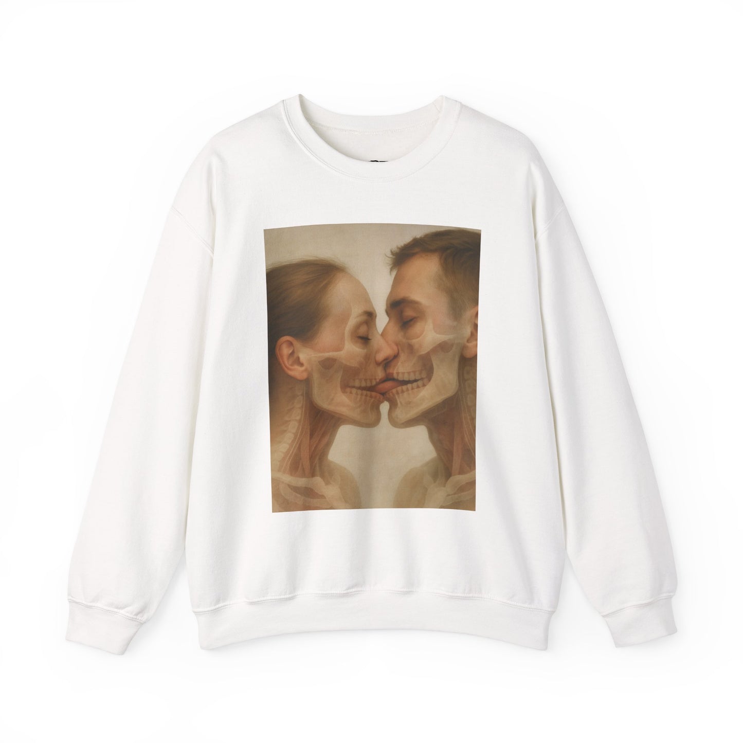 Romantic Skull Art Sweatshirt - Unisex Cozy Crewneck for Couples, Halloween, Gift Idea, Unique Sweatshirt, Trendy Layering - Riff Raff Wear
