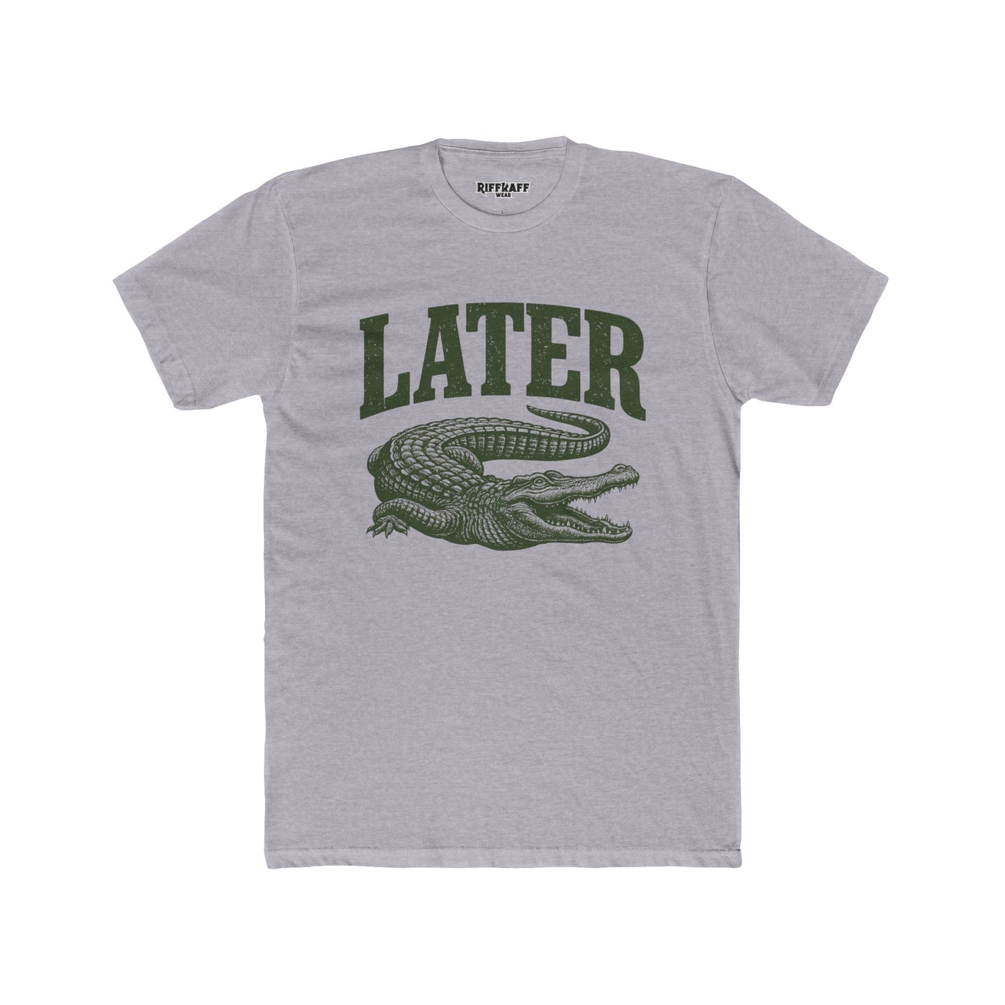 Unisex Cotton Crew Tee - 'Later' Crocodile Graphic T-Shirt for Casual Vibes - Riff Raff Wear