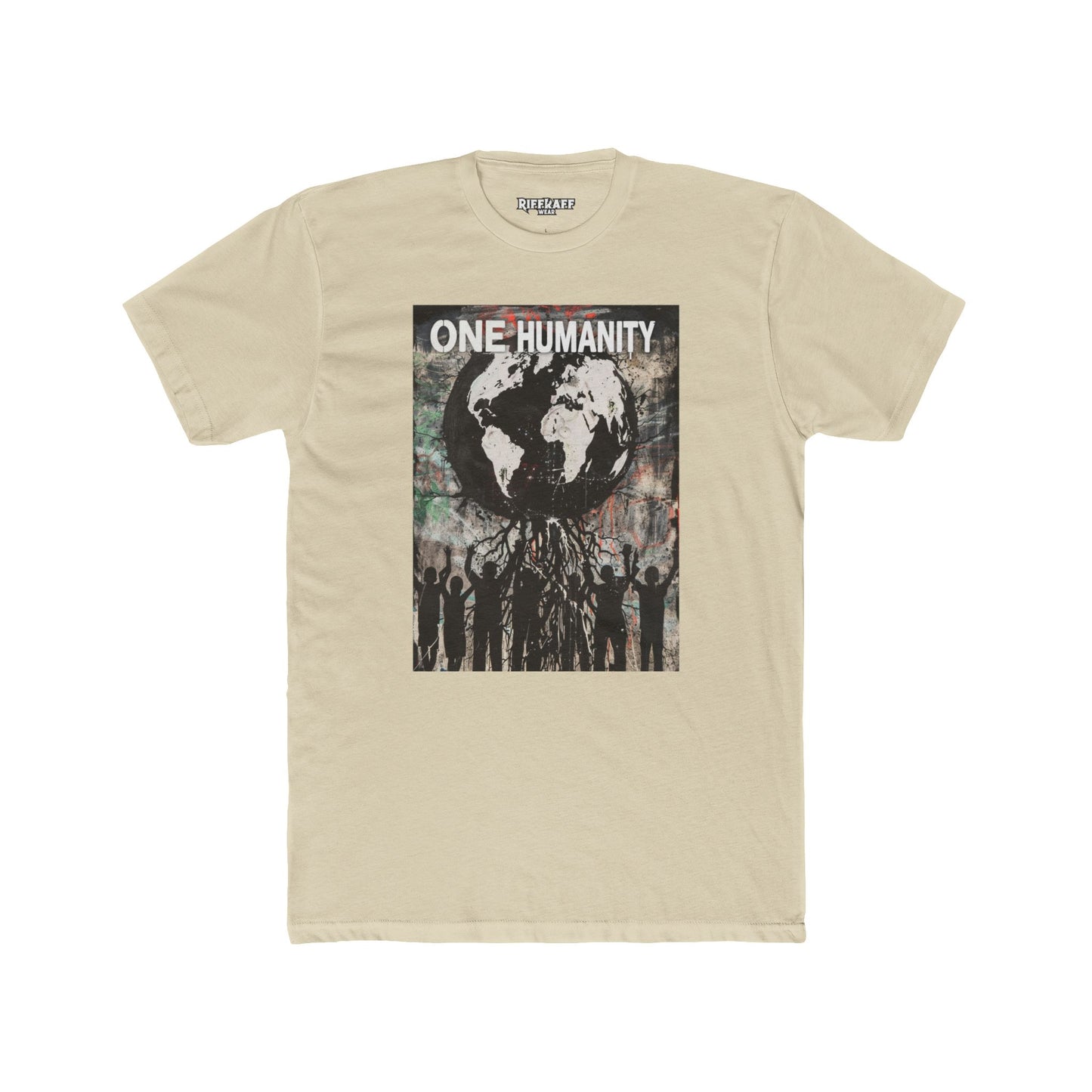 One Humanity Unisex Cotton Crew Tee - Political Art - Riff Raff Wear