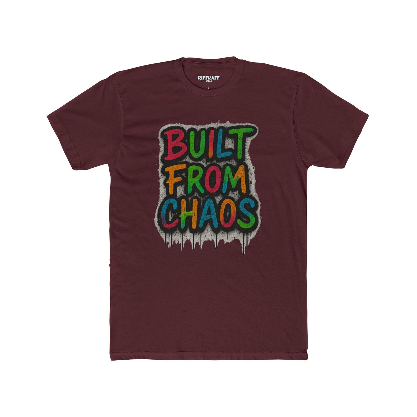 Unisex Cotton Crew Tee - Built From Chaos Graphic T-Shirt - Riff Raff Wear
