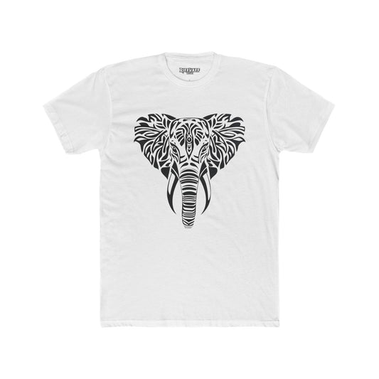 Trendy Elephant Design Unisex Cotton Crew Tee, Eco-Friendly Graphic Tee,  -Riff Raff Wear