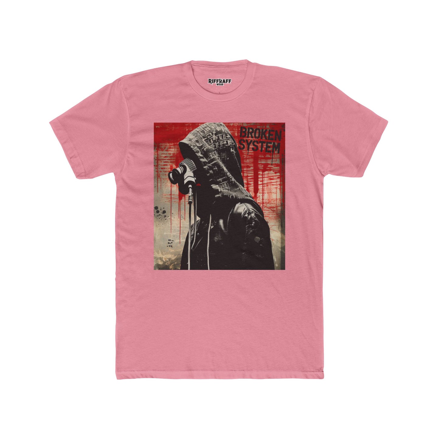 Rebellious Graphic Tee - 'Broken System' Political Art - Riff Raff Wear