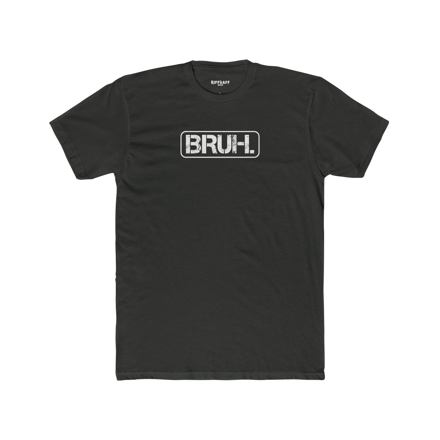 Unisex Cotton Crew Tee - Minimalist 'BRUH' Graphic T-Shirt for Casual Style - Riff Raff Wear