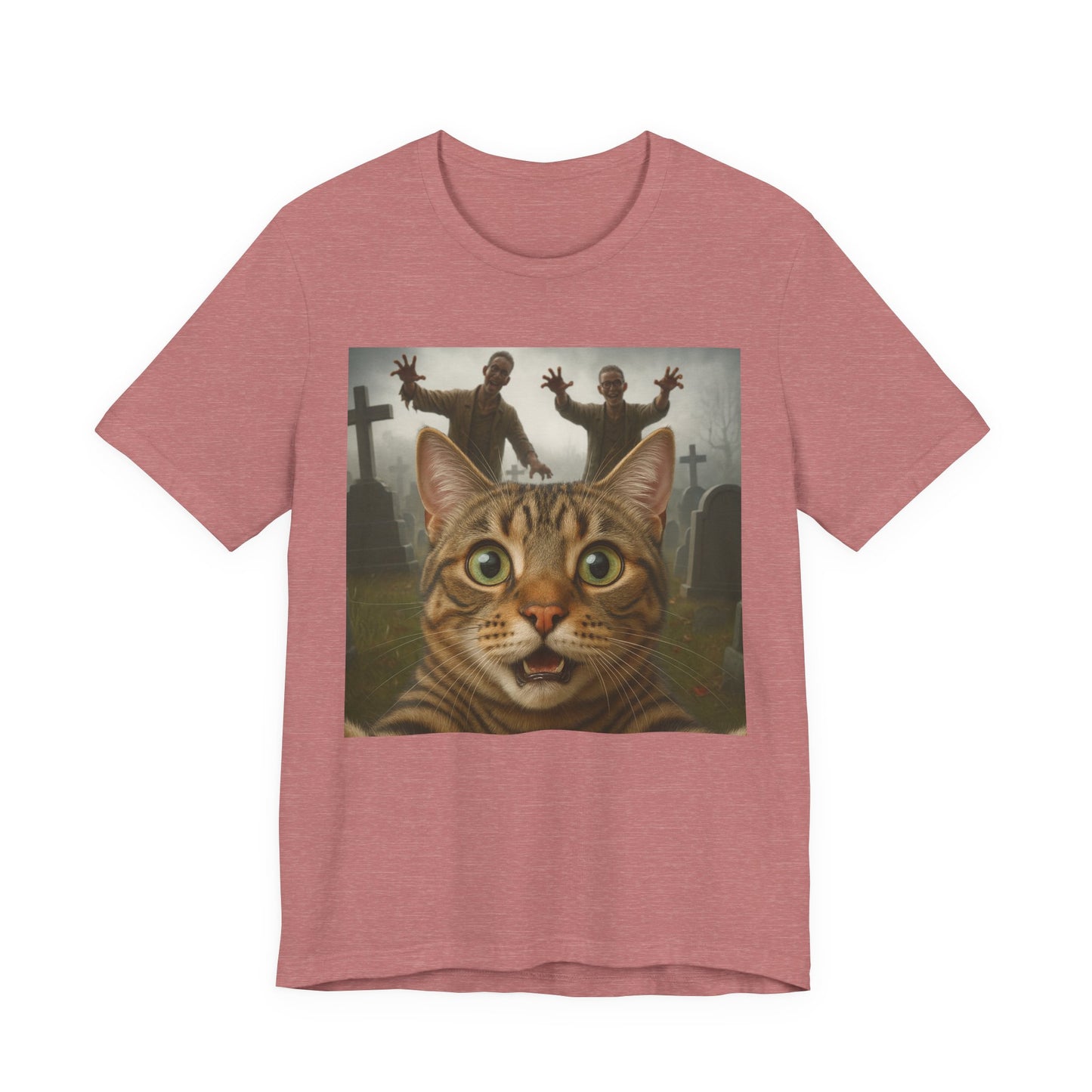 Zombie Cat Halloween Tee, Cute Cat Shirt, Unisex Graphic Tee, Funny Pet Lover Gift, Halloween Costume Top - Riff Raff Wear