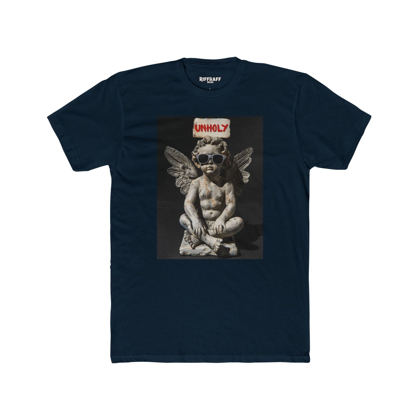 Unisex Cotton Crew Tee - Unholy Angel Graphic Tee for Bold Souls _Riff Raff Wear