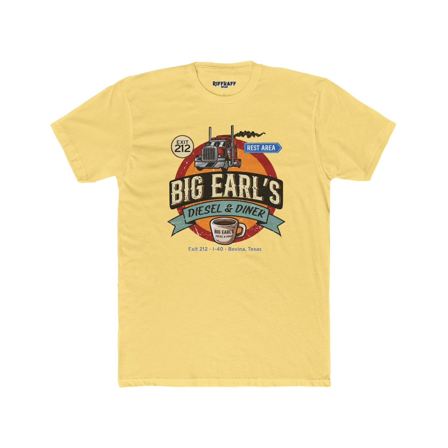 Big Earl's Diesel & Diner Unisex Cotton Crew Tee - Where Regret Gets Refueled - Riff Raff Underground