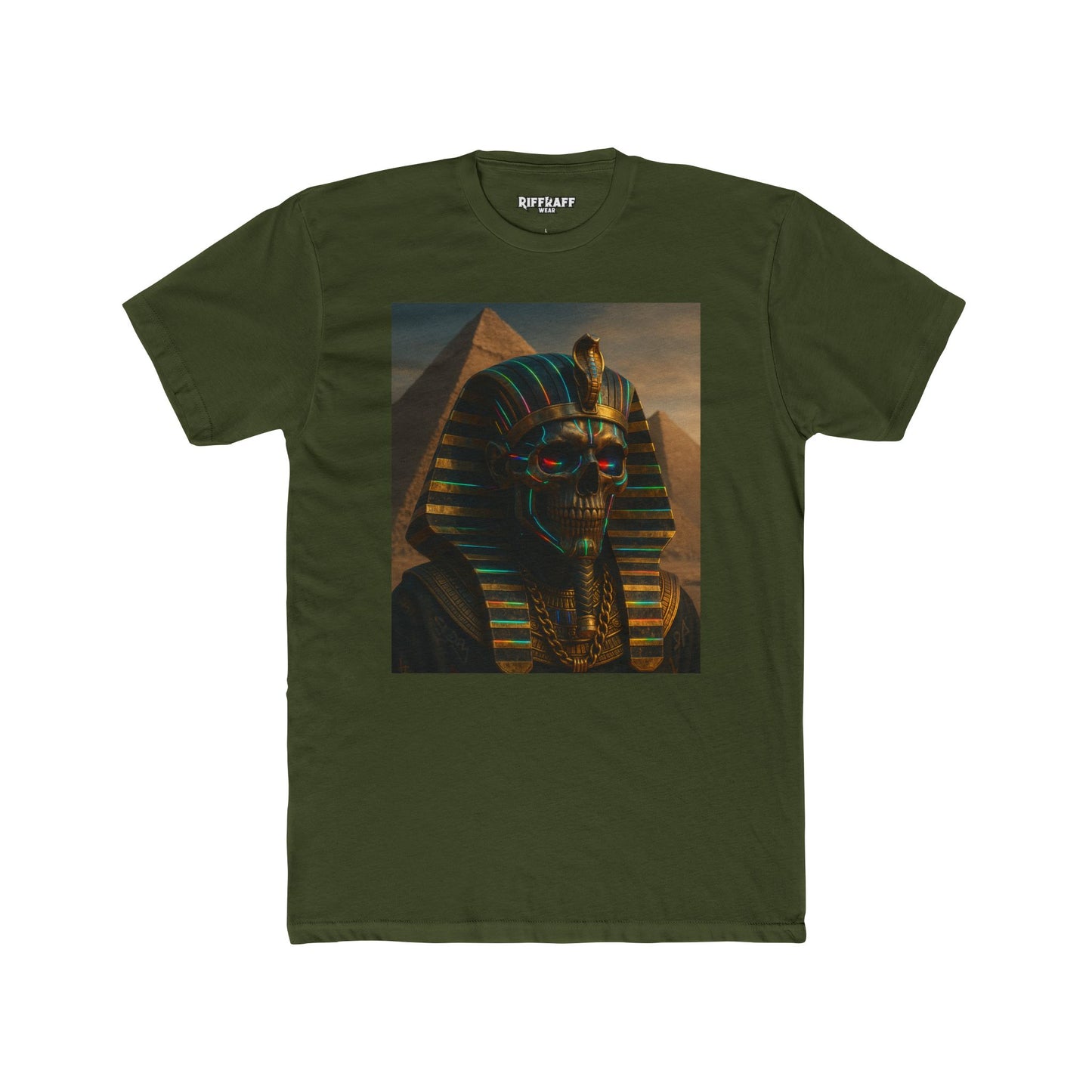 Vintage Pharaoh Graphic Tee, Unisex Cotton Crew Shirt, Egyptian Art - Riff Raff Wear