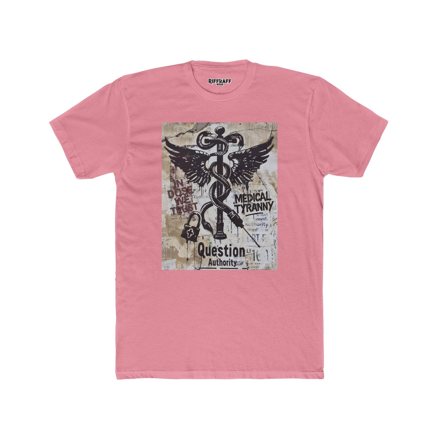 Unisex Cotton Crew Tee - Question Authority Free Thinkers Political Art - Riff Raff Wear
