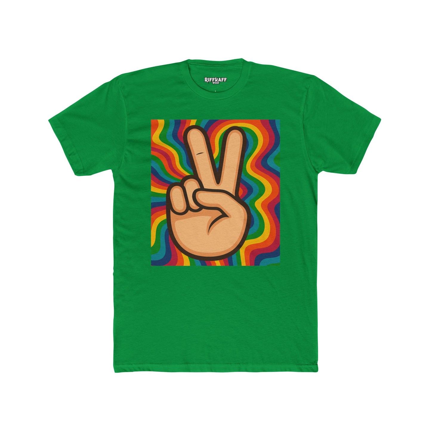 Retro Peace Sign Unisex Cotton Crew Tee - Colorful Vibe Fashion - Riff Raff Wear