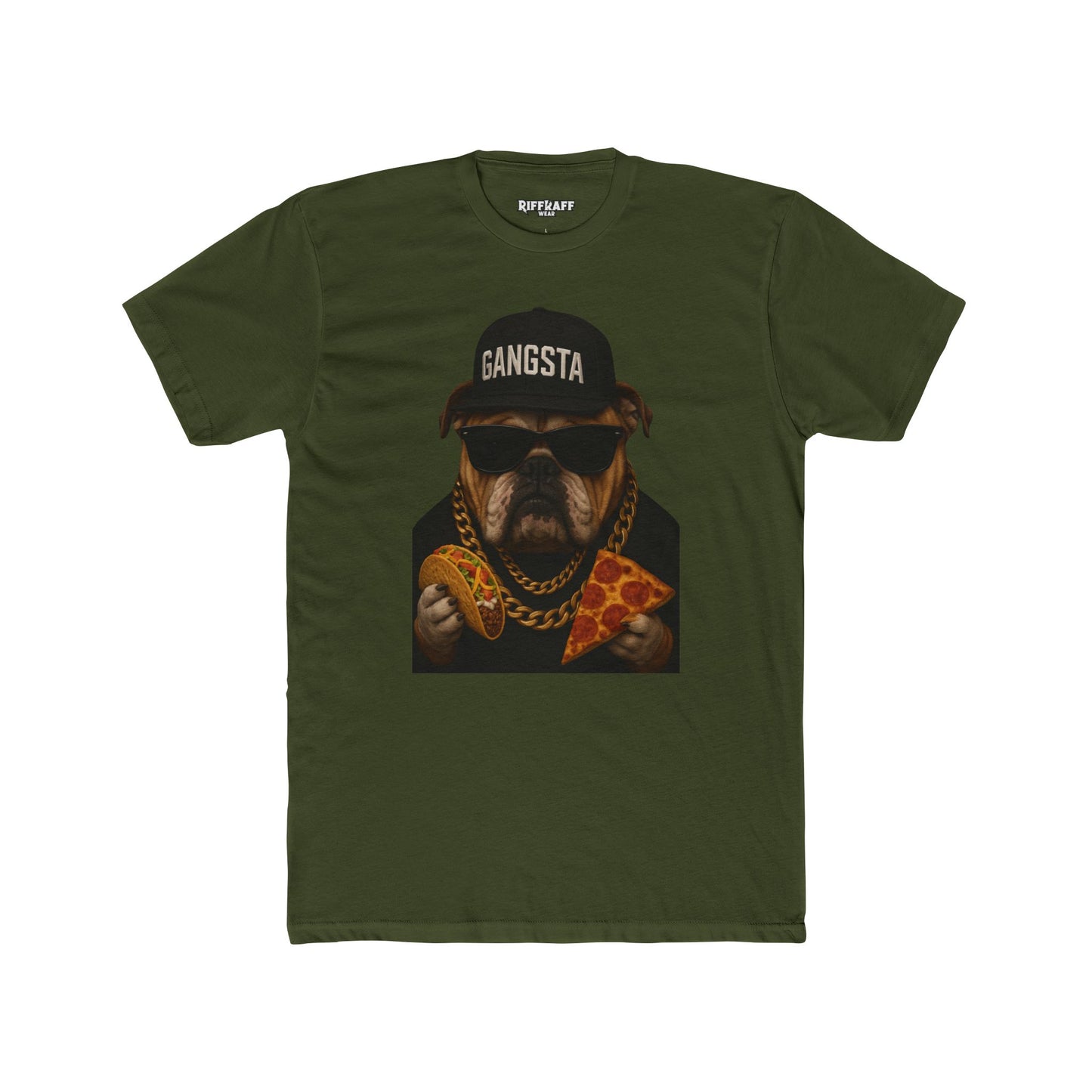 Gangsta Dog Unisex Cotton Crew Tee - Fun & Playful Graphic Shirt - Riff Raff Wear