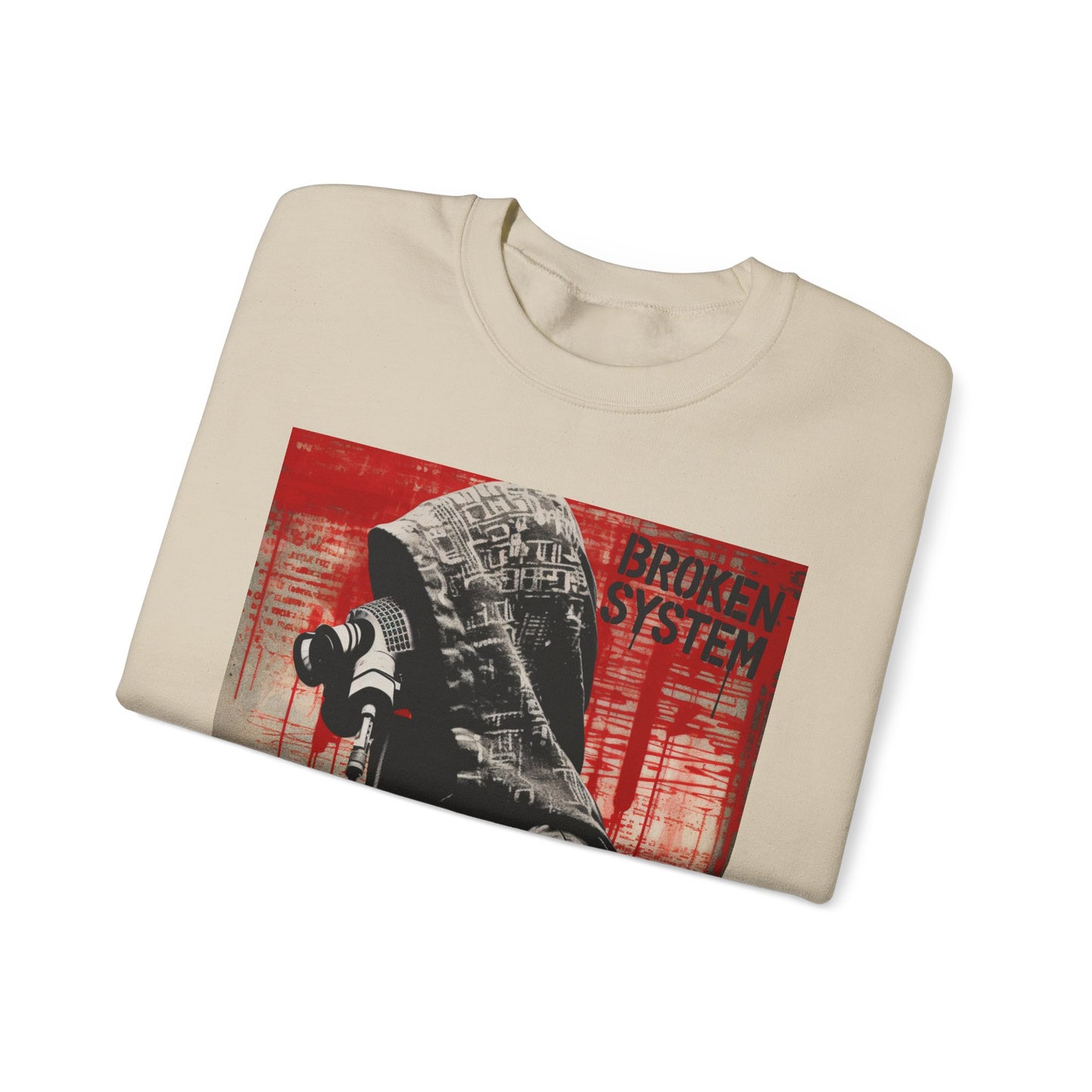 Unisex Heavy Blend™ Crewneck Sweatshirt - 'Broken System' Graphic Design - Riff Raff Wear