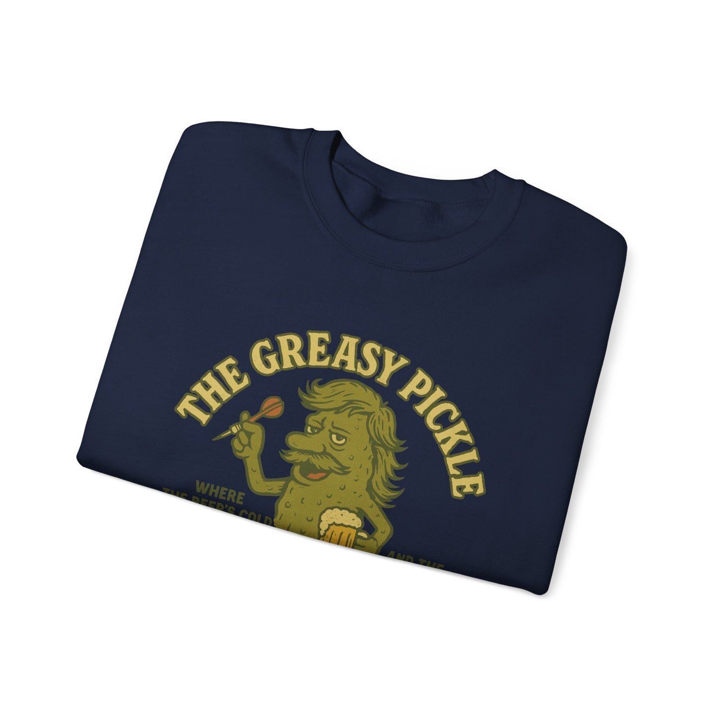 Greasy Pickle Crewneck Sweatshirt - Fun & Cozy Apparel for Beer Lovers - Riff Raff Wear