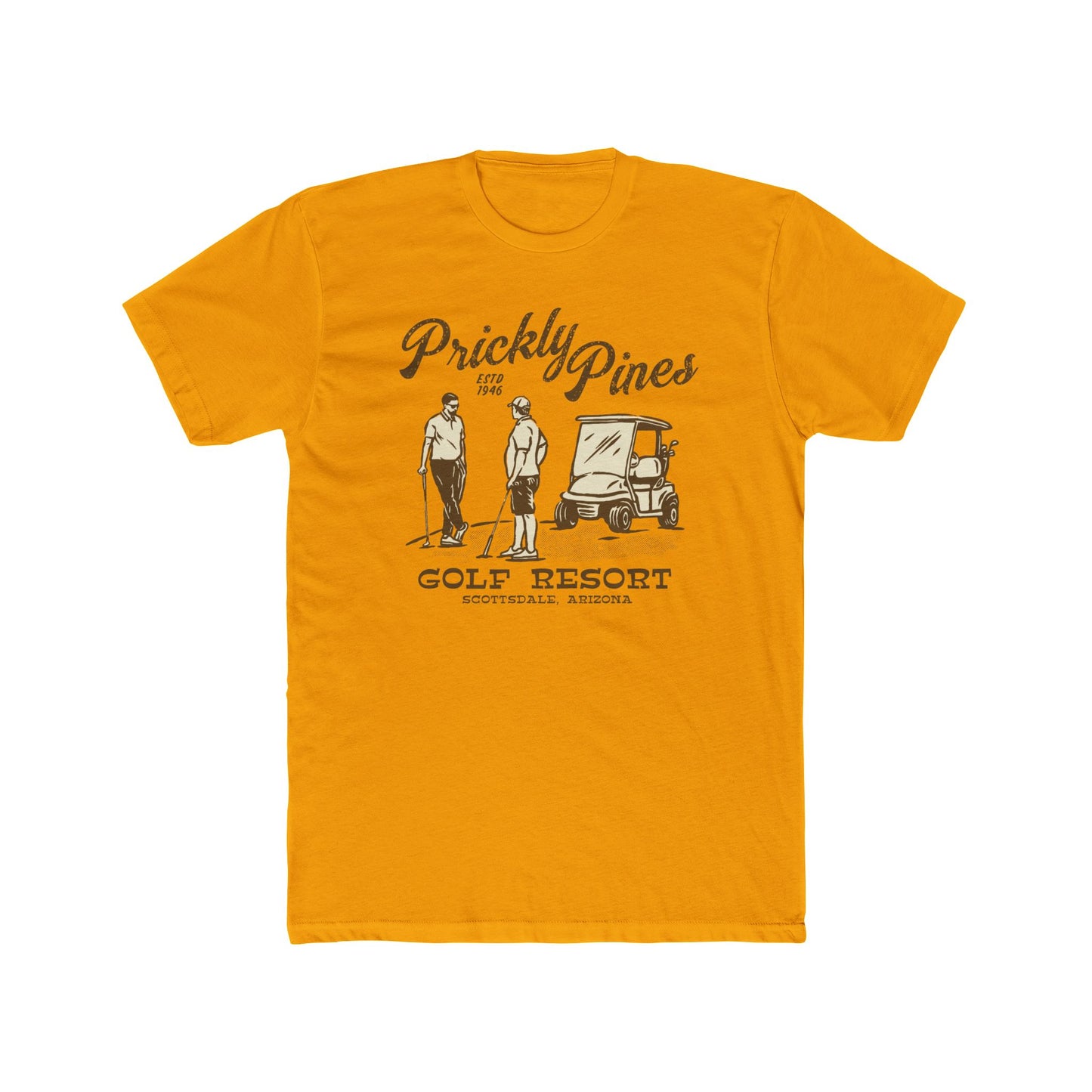 Prickly Pines Golf Resort Unisex Cotton Crew Tee - Perfect for Golf Lovers! - Riff Raff Wear Underground