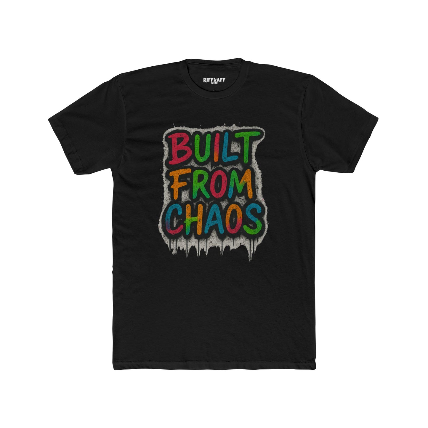 Unisex Cotton Crew Tee - Built From Chaos Graphic T-Shirt - Riff Raff Wear
