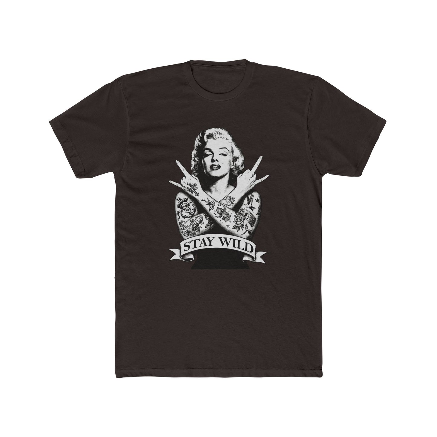 Stay Wild Unisex Cotton Crew Tee - Retro Tattoo Style Shirt - Riff Raff Wear