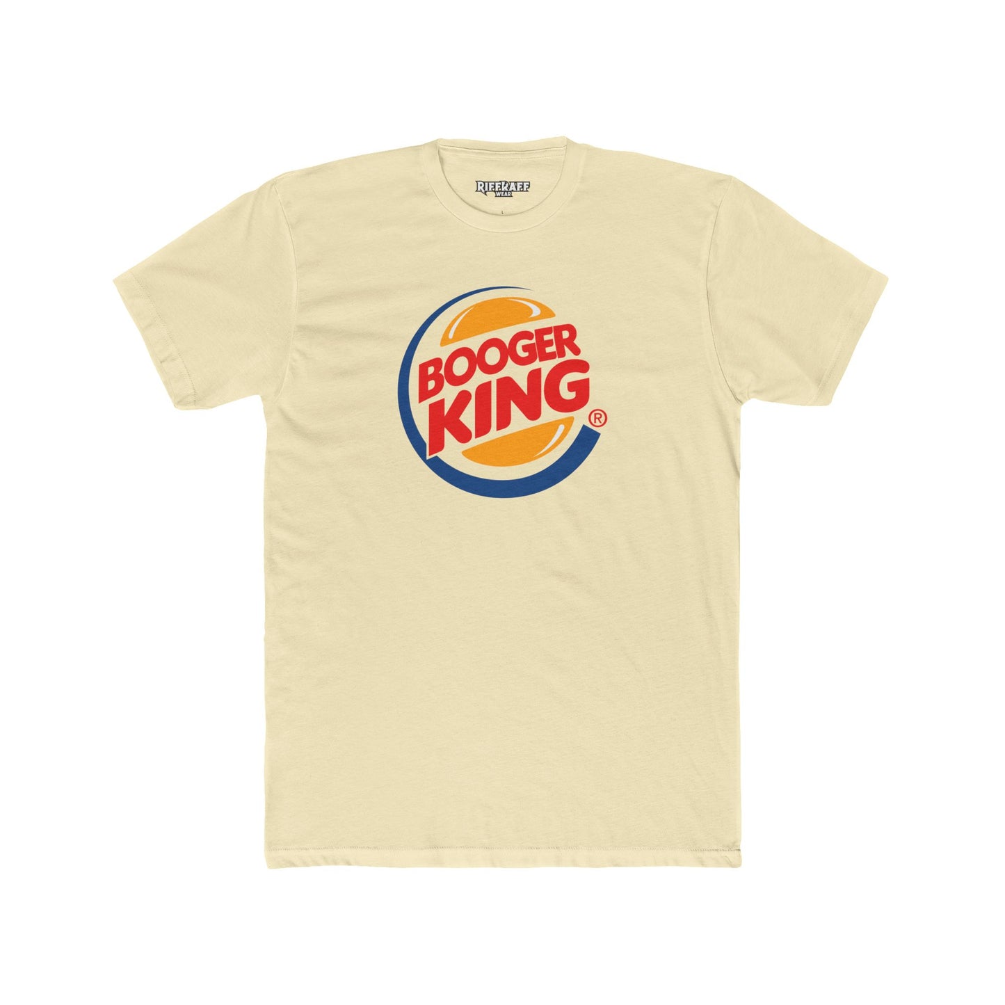 Funny 'Booger King' Unisex Cotton Crew Tee - Humorous T-Shirt for Kids and Adults - Parody Logo Series - Riff Raff Wear
