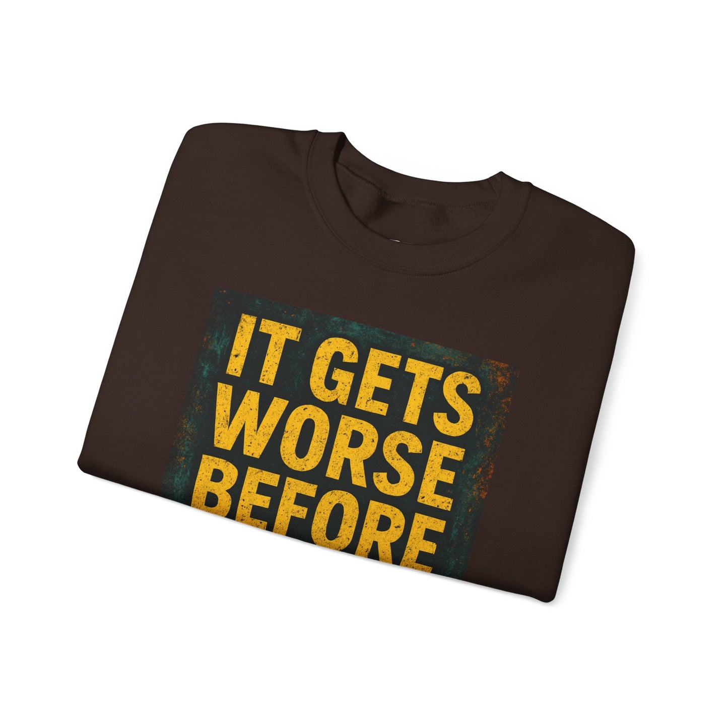 It Gets Worse Graphic Crewneck Sweatshirt - Unisex Heavy Blend™ - Riff Raff Wear