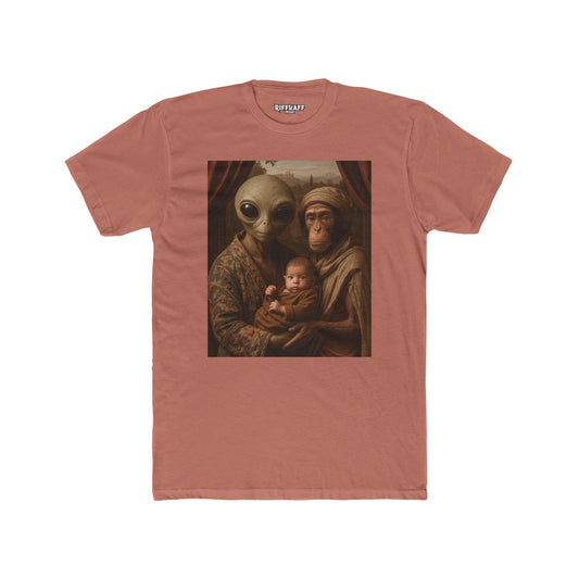 Early Earth Alien Family Portrait Unisex Cotton Crew Tee - Riff Raff Wear