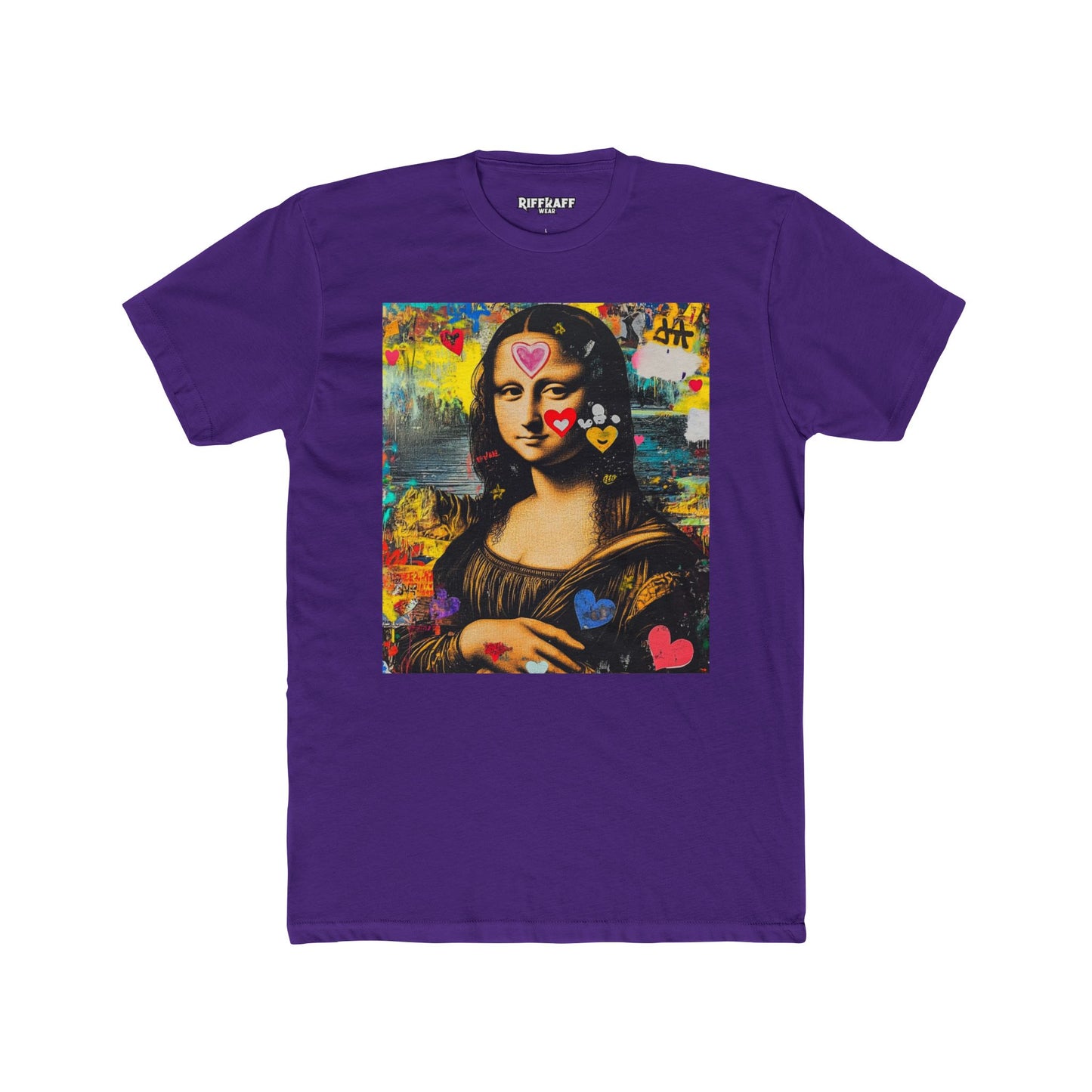 Colorful Mona Lisa Unisex Cotton Crew Tee, Artistic T-shirt, Gifts for Art Lovers, Casual Wear - Riff Raff Wear