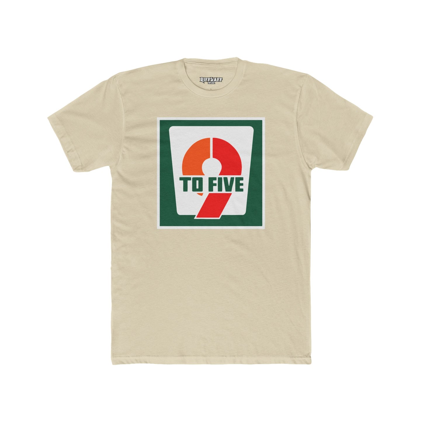 Retro 9 to Five Unisex Cotton Crew Tee - Parody Logo Series - Riff Raff Wear