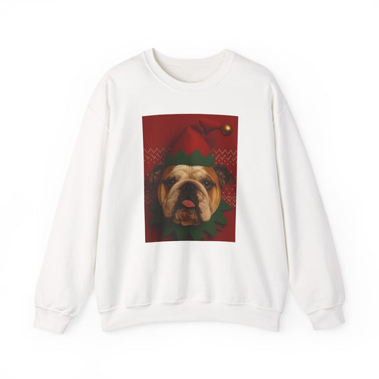 Festive Bulldog Christmas Sweatshirt, Cozy Sweatshirt, Holiday Apparel, Dog Lover Gift, Christmas Sweater, Fun Winter Outfit - Rif Raff Wear
