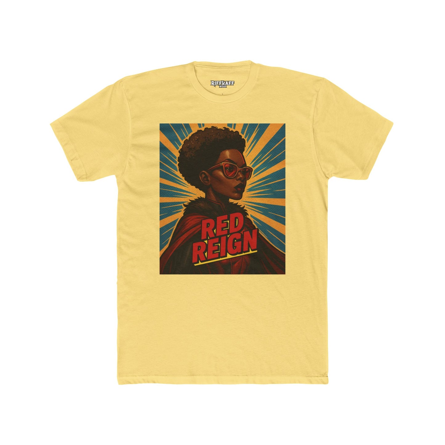 Red Reign Unisex Cotton Crew Tee - Empowering Superhero Design