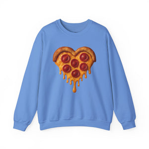 Heart-Shaped Pizza Sweatshirt - Unisex Cozy Crewneck for Food Lovers - Riff Raff Wear