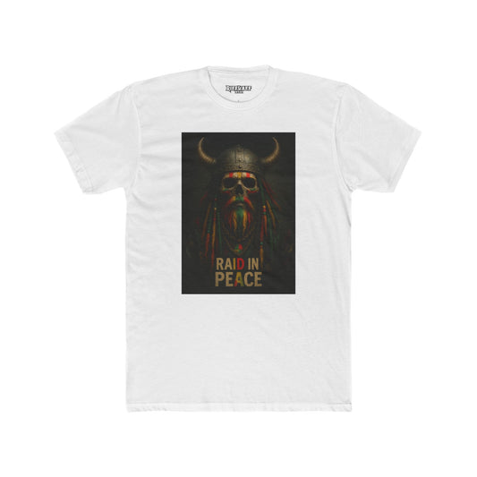 Raid in Peace Viking Unisex Cotton Crew Tee - Casual Graphic T-Shirt for Norse Mythology Fans - Riff Raff Wear
