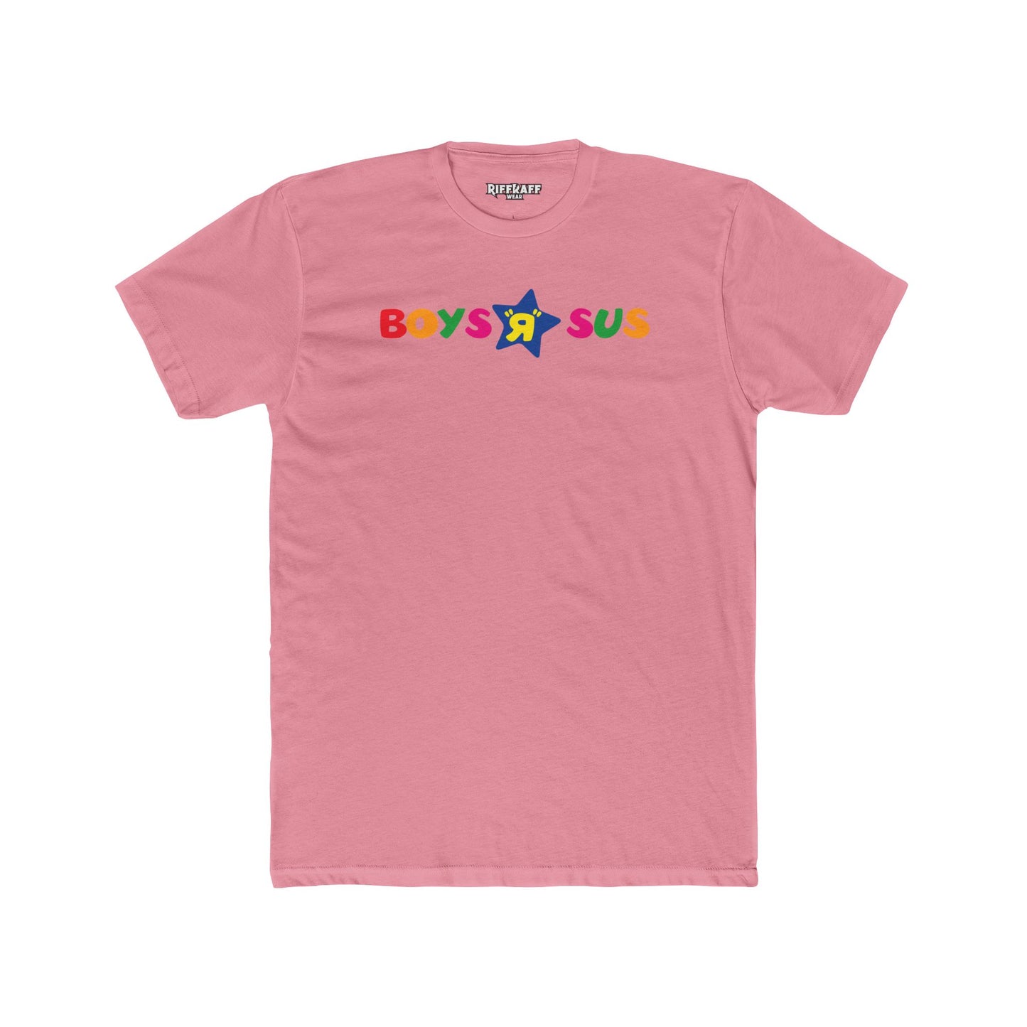 Colorful 'Boys R Sus' Unisex Cotton Crew Tee - Parody Logo Series - Riff Raff Wear