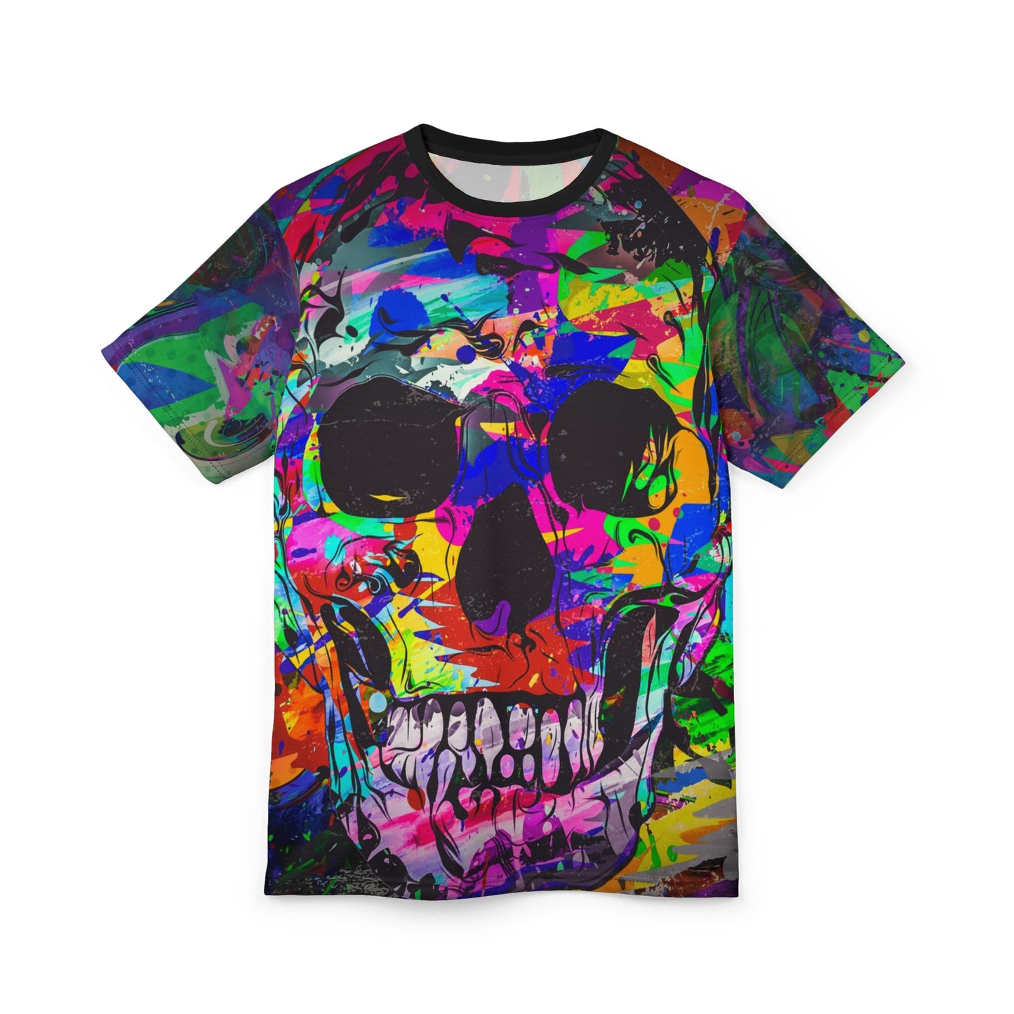 Colorful Skull Graphic Unisex Tee - Edgy Art Shirt for Festivals and Everyday Wear - Riff Raff Wear