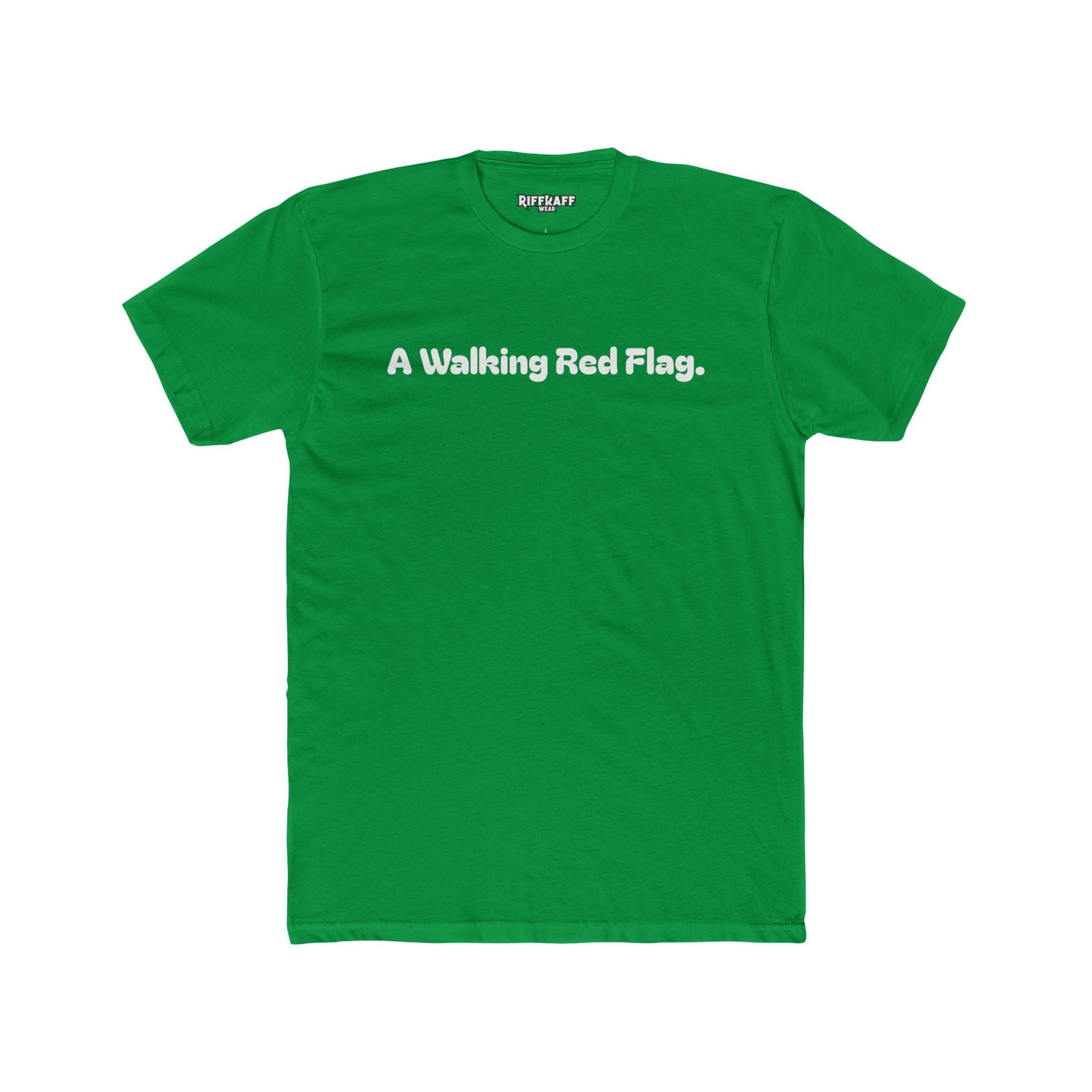 A Walking Red Flag Unisex Cotton Crew Tee - Fun Casual T-Shirt for Everyday Wear - Riff Raff Wear