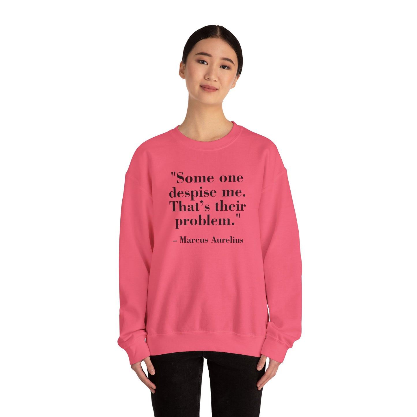 Mindforge Quotes "Some one despise me, That's their problem" -Marcus Aurelius - Unisex Heavy Blend™ Crewneck Sweatshirt - Riff Raff Wear