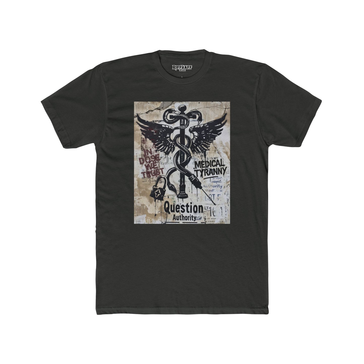 Unisex Cotton Crew Tee - Question Authority Free Thinkers Political Art - Riff Raff Wear