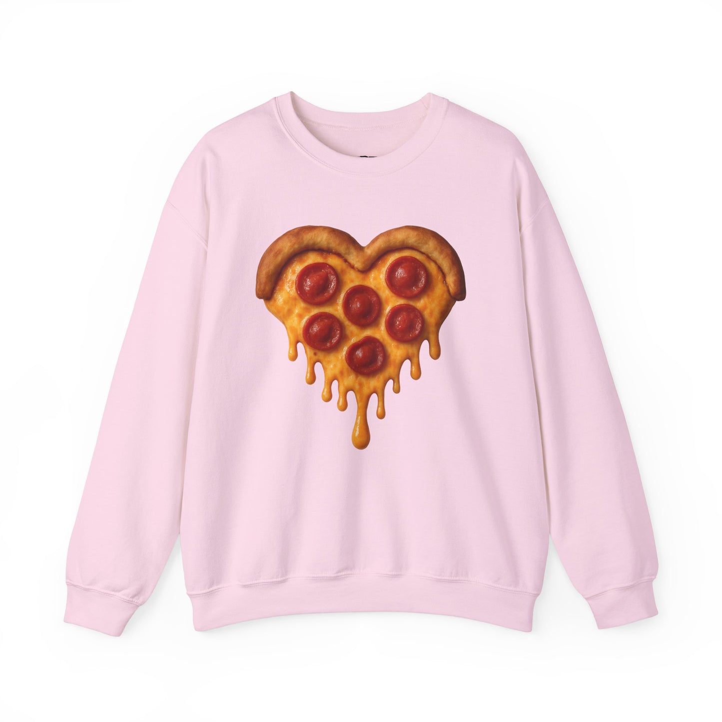 Heart-Shaped Pizza Sweatshirt - Unisex Cozy Crewneck for Food Lovers - Riff Raff Wear