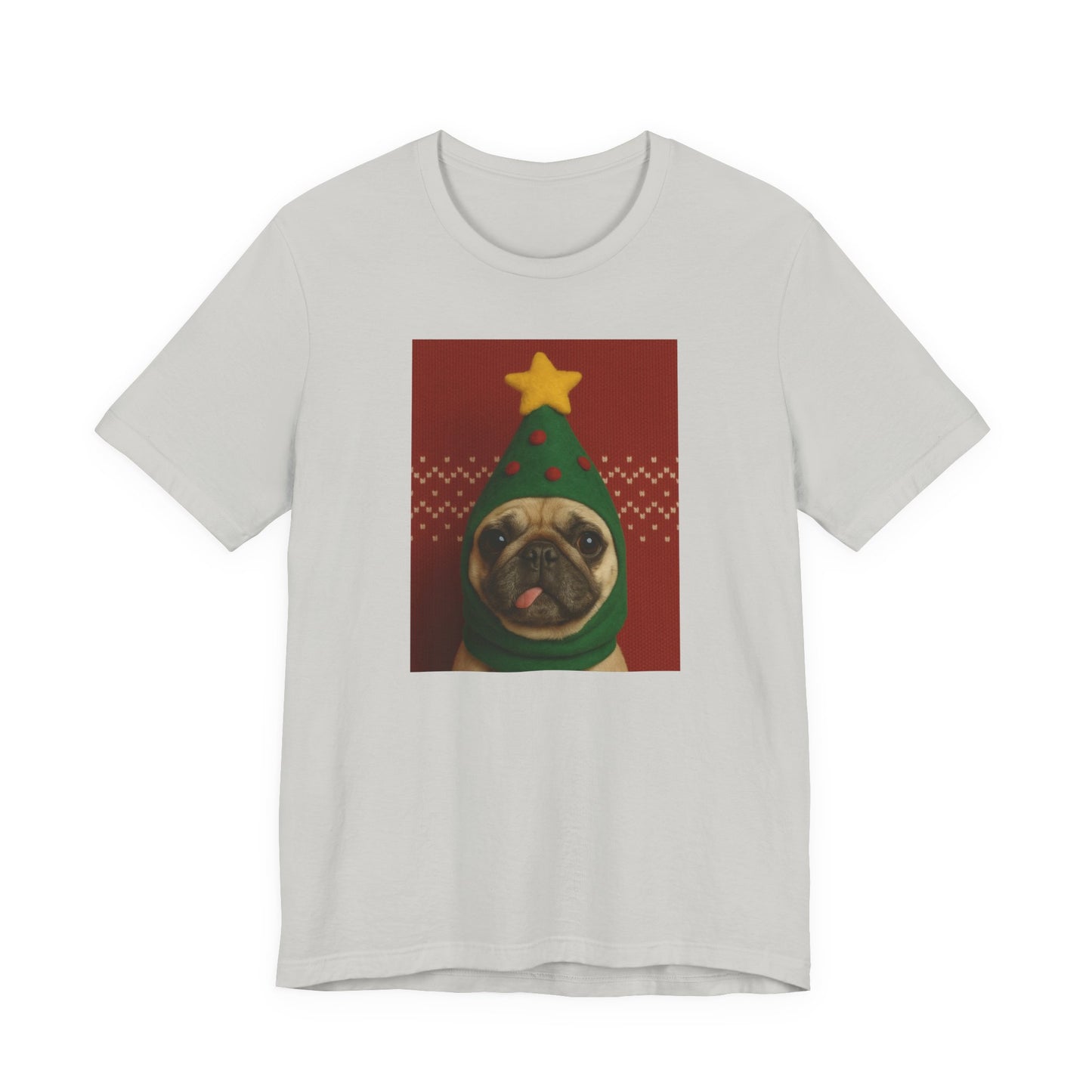 Christmas Pug Tee | Unisex Jersey Short Sleeve Tee, Fun Holiday T-Shirt, Cute Dog Shirt, Gift for Pet Lovers, Festive Apparel, Party Wear - Riff Raff Wear