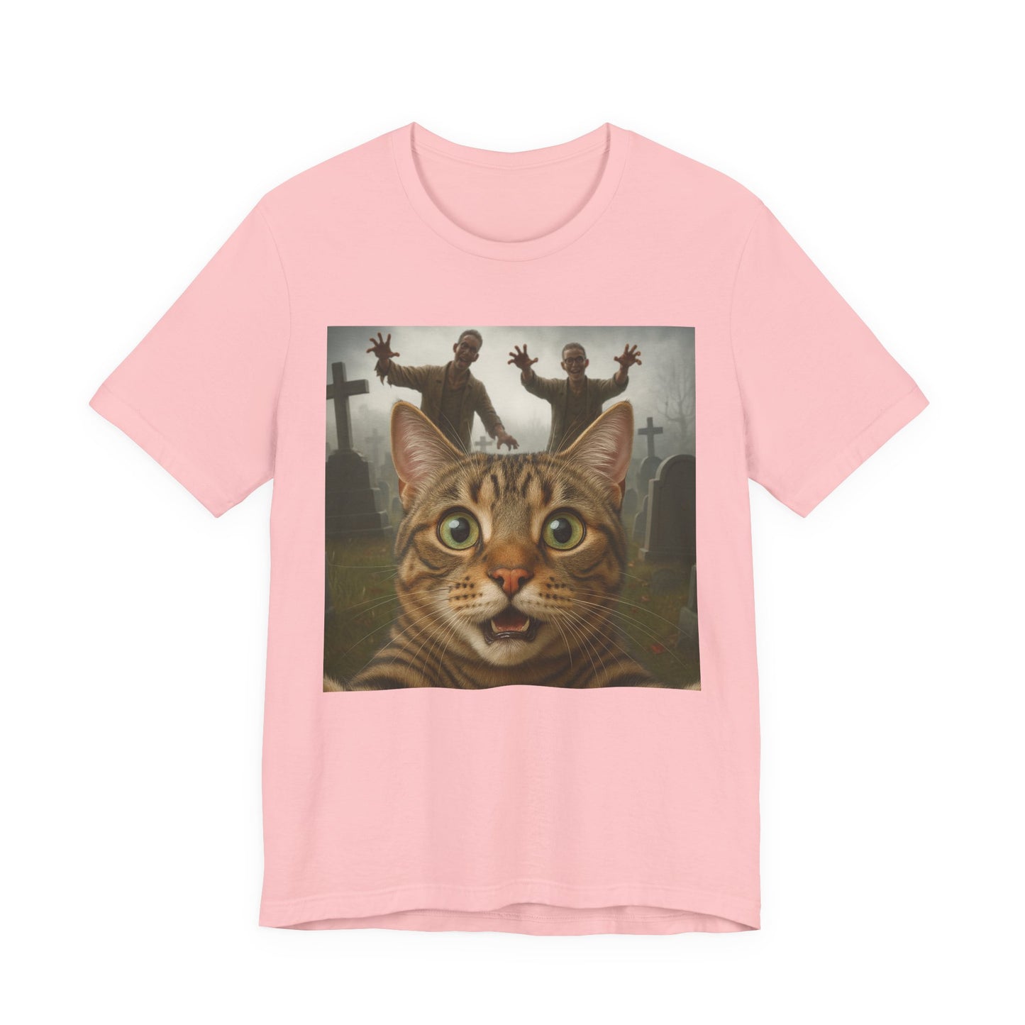 Zombie Cat Halloween Tee, Cute Cat Shirt, Unisex Graphic Tee, Funny Pet Lover Gift, Halloween Costume Top - Riff Raff Wear