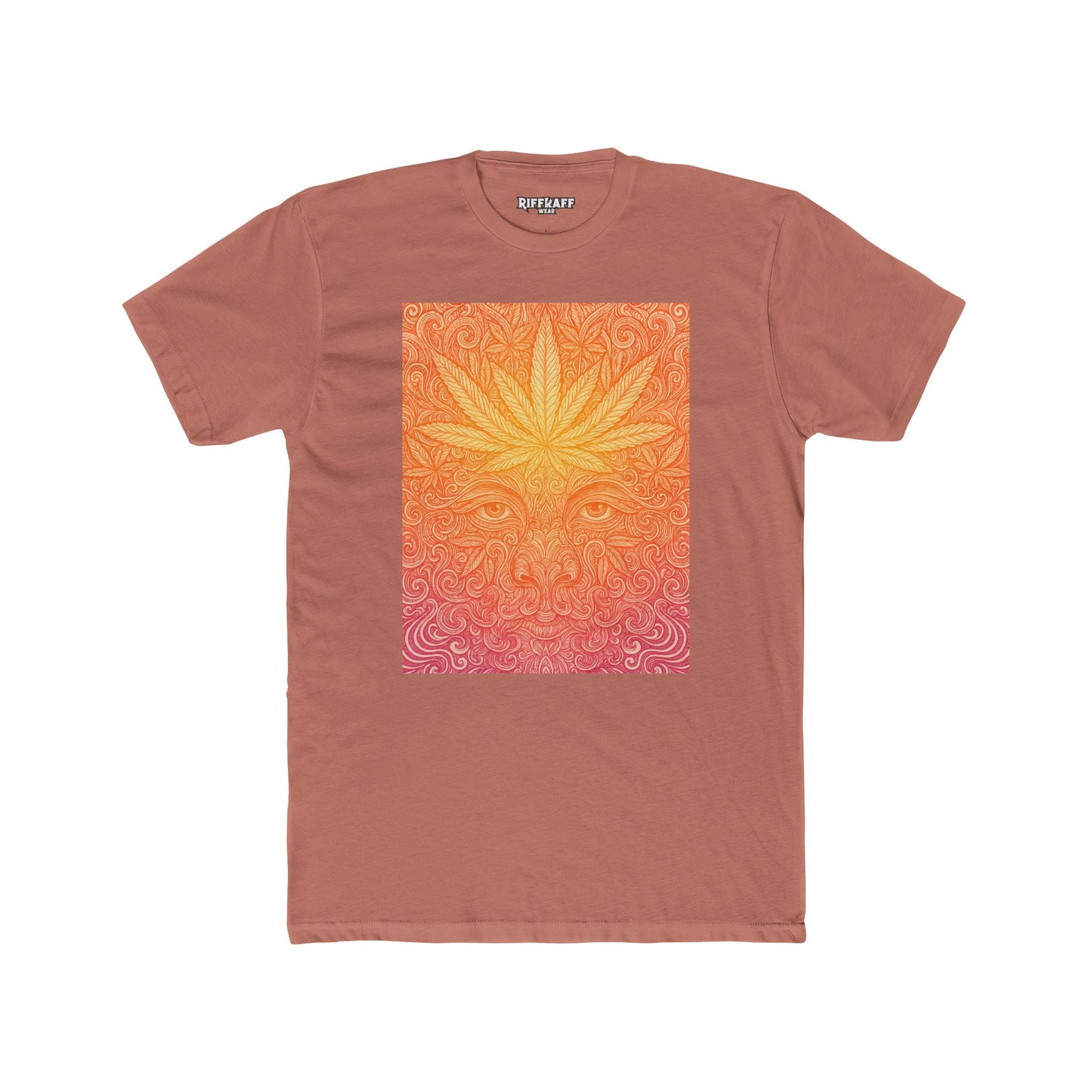 Bohemian Vibes Unisex Cotton Crew Tee - Psychedelic Sunset Design - Riff Raff Wear