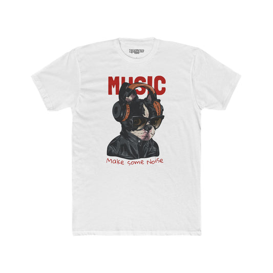 PetNique - Cool Dog Music Crew Tee - Unisex Cotton T-Shirt for Dog Lovers and Music Enthusiasts - Riff Raff Wear