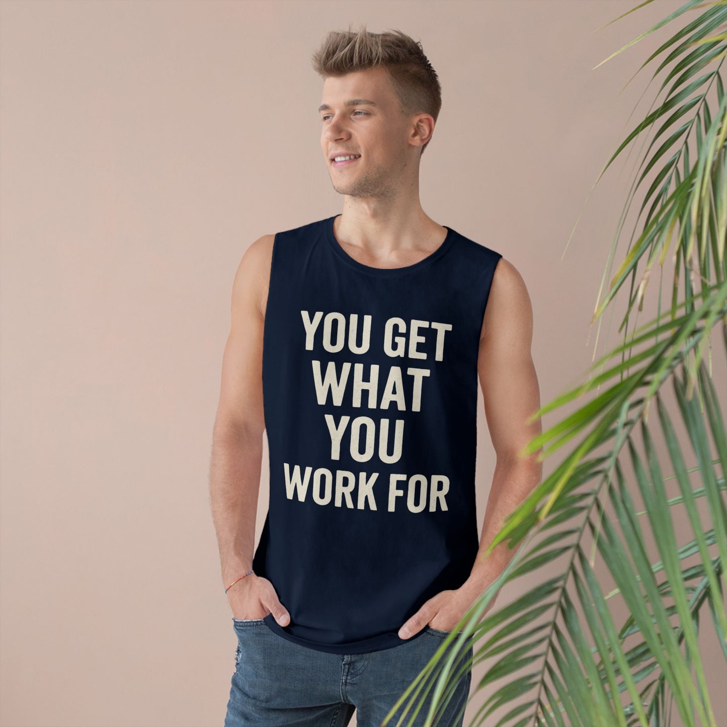 Motivational Unisex Tank Top - "You Get What You Work For" - Riff Raff Wear