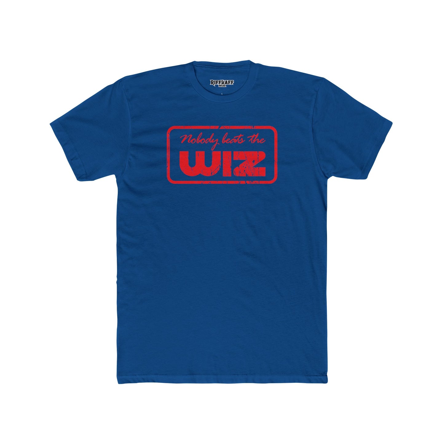 Nobody Beats The Wiz Unisex Cotton Crew Tee - Retro Retail T-Shirt - Riff Raff Wear
