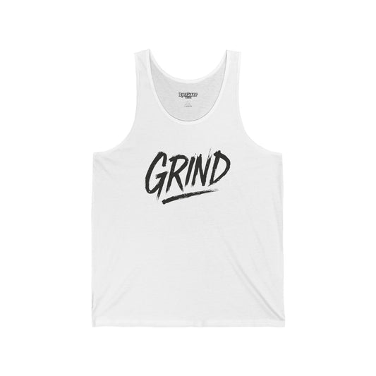Motivational 'GRIND' Unisex Jersey Tank - Comfort Fit Workout Apparel - Riff Raff Wear