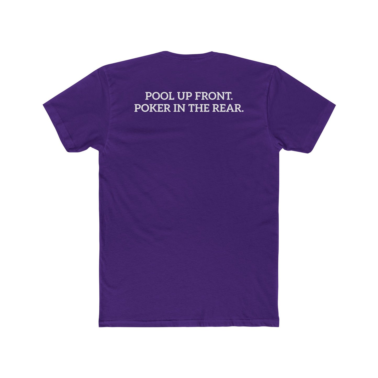Lucky's Pool Hall Unisex Cotton Crew Tee Pool Up Front. Poker In The Rear. - Riff Raff Wear Underground