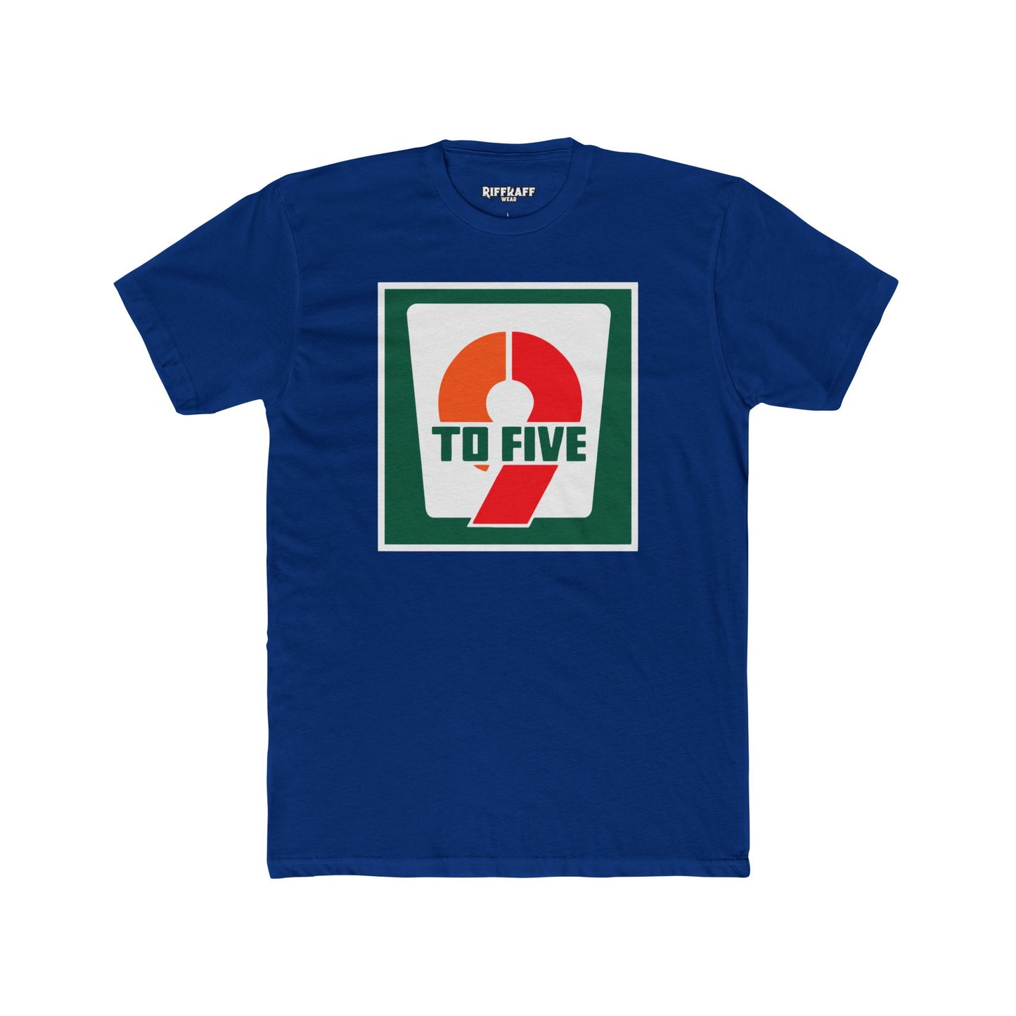 Retro 9 to Five Unisex Cotton Crew Tee - Parody Logo Series - Riff Raff Wear