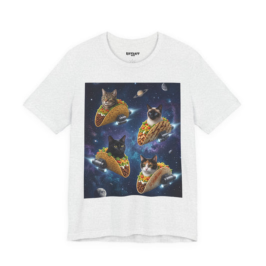 Cat Taco Space Tee Funny Cosmic Cats in Tacos T-Shirt
