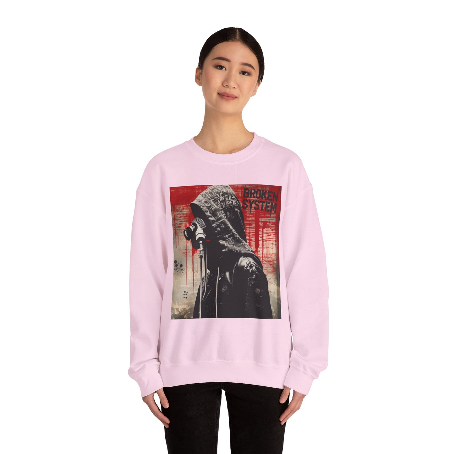 Unisex Heavy Blend™ Crewneck Sweatshirt - 'Broken System' Graphic Design - Riff Raff Wear