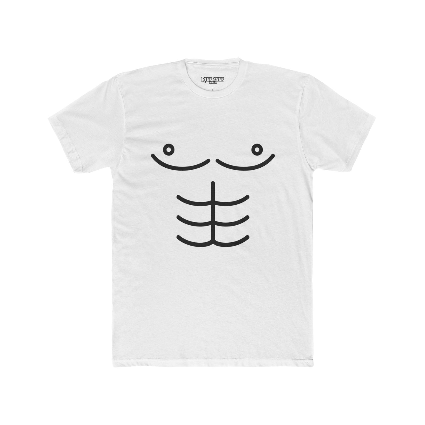 Funny Unisex Cotton Crew Tee - Cartoon Abs Design - Riff Raff Wear