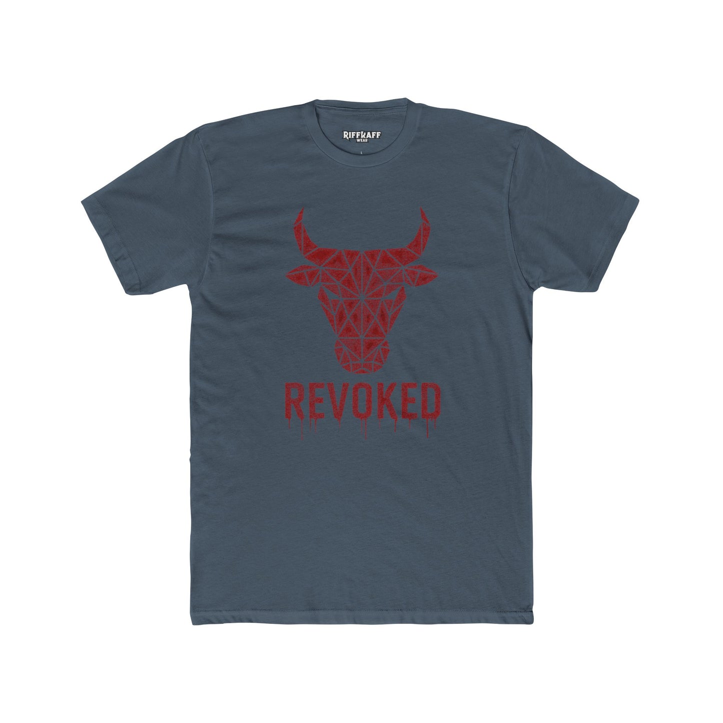 Geometric Bull Design Unisex Cotton Crew Tee - Revoked Graphic Tee - Riff Raff Wear